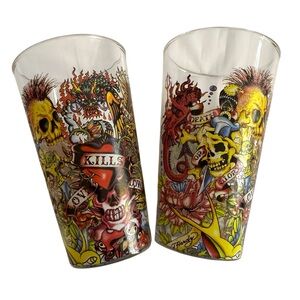 Ed Hardy Pint Glasses (2)